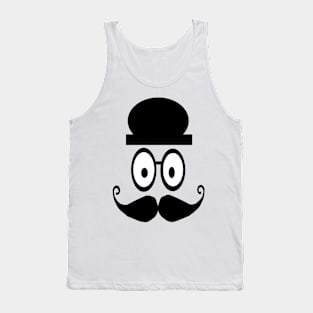 Funny face with oval shaped hat Tank Top